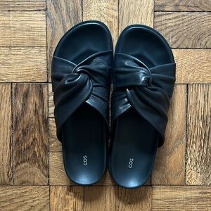 COS leather slides WORN ONCE
